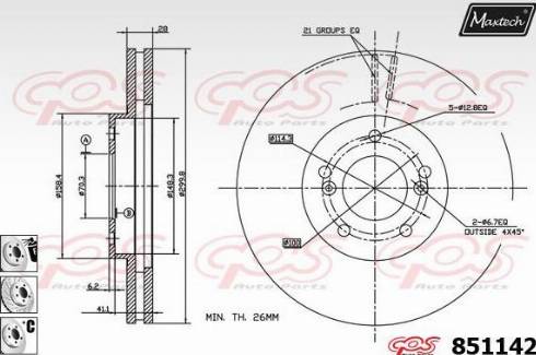 Maxtech 851142.6880 - Disque de frein cwaw.fr