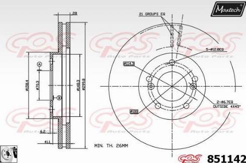 Maxtech 851142.0080 - Disque de frein cwaw.fr