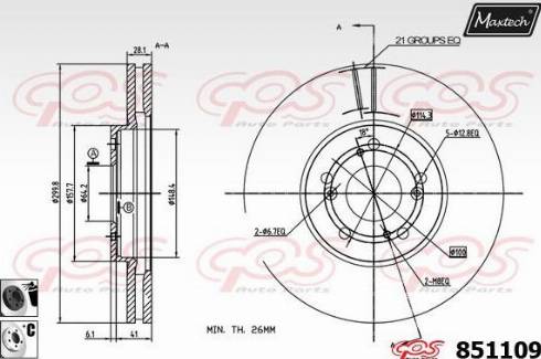 Maxtech 851109.6060 - Disque de frein cwaw.fr