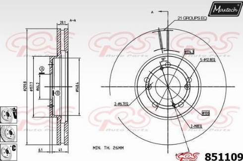 Maxtech 851109.6880 - Disque de frein cwaw.fr