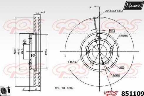 Maxtech 851109.0060 - Disque de frein cwaw.fr