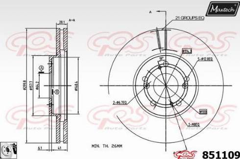 Maxtech 851109.0080 - Disque de frein cwaw.fr