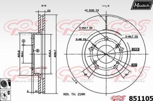 Maxtech 851105.6060 - Disque de frein cwaw.fr