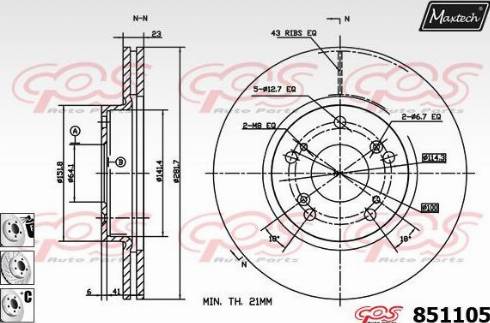 Maxtech 851105.6880 - Disque de frein cwaw.fr