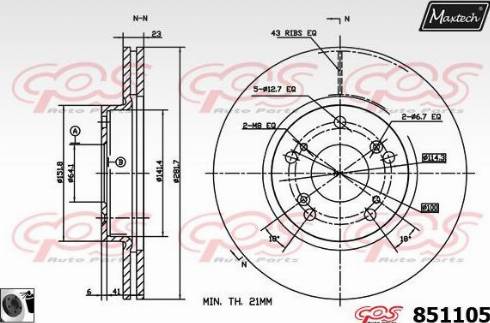 Maxtech 851105.0060 - Disque de frein cwaw.fr