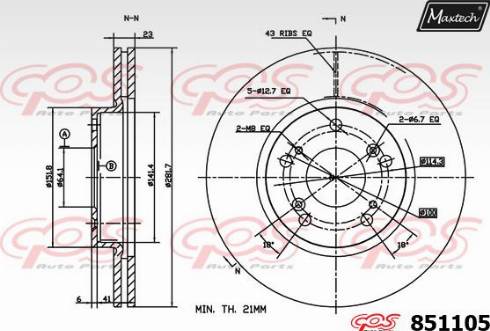 Maxtech 851105.0000 - Disque de frein cwaw.fr