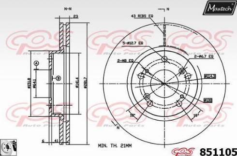 Maxtech 851105.0080 - Disque de frein cwaw.fr