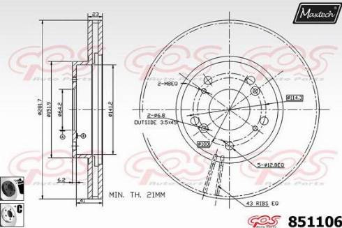 Maxtech 851106.6060 - Disque de frein cwaw.fr