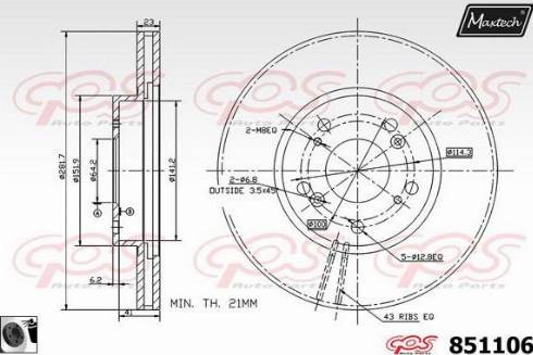 Maxtech 851106.0060 - Disque de frein cwaw.fr