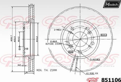 Maxtech 851106.0000 - Disque de frein cwaw.fr