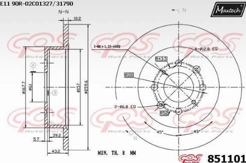 Maxtech 851101.0000 - Disque de frein cwaw.fr