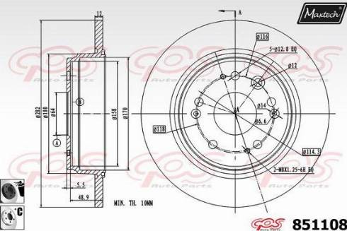 Maxtech 851108.6060 - Disque de frein cwaw.fr