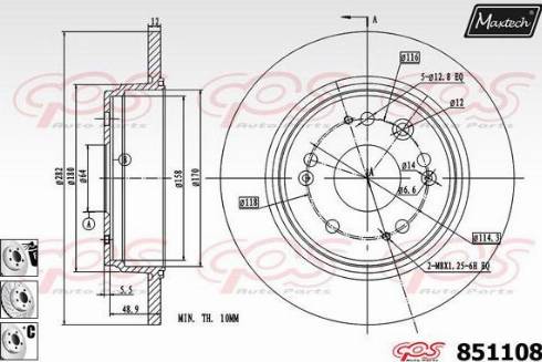 Maxtech 851108.6880 - Disque de frein cwaw.fr