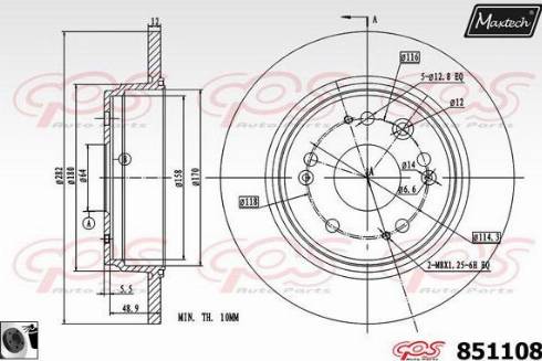 Maxtech 851108.0060 - Disque de frein cwaw.fr