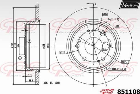 Maxtech 851108.0000 - Disque de frein cwaw.fr