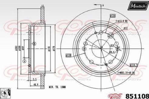 Maxtech 851108.0080 - Disque de frein cwaw.fr