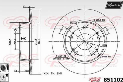 Maxtech 851102.6060 - Disque de frein cwaw.fr