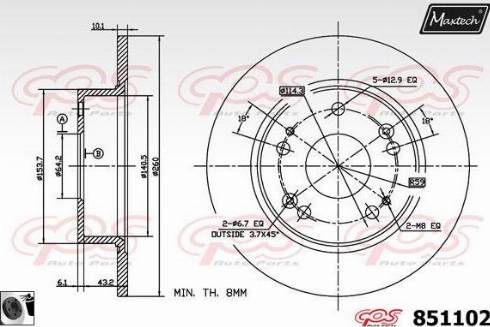 Maxtech 851102.0060 - Disque de frein cwaw.fr