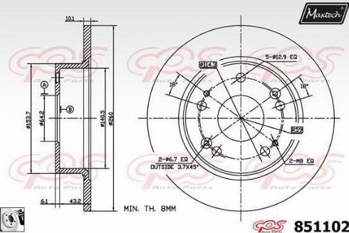 Maxtech 851102.0080 - Disque de frein cwaw.fr