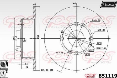 Maxtech 851119.6060 - Disque de frein cwaw.fr