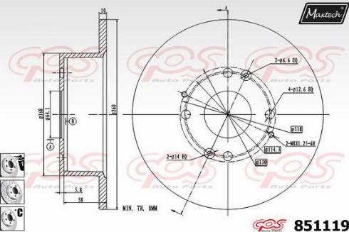 Maxtech 851119.6880 - Disque de frein cwaw.fr