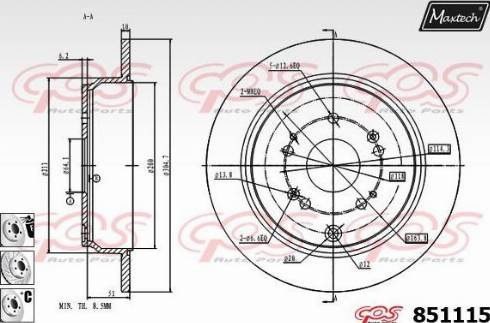 Maxtech 851115.6880 - Disque de frein cwaw.fr