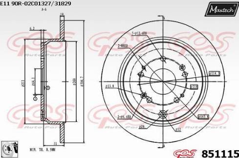 Maxtech 851115.0080 - Disque de frein cwaw.fr