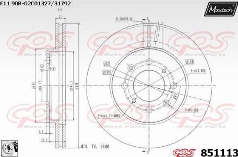 Maxtech 851113.0080 - Disque de frein cwaw.fr