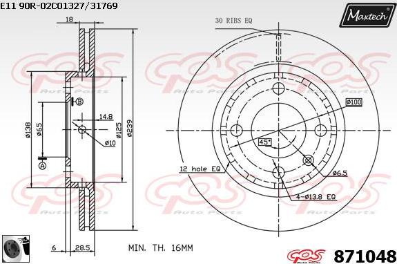 Maxtech 851130 - Disque de frein cwaw.fr