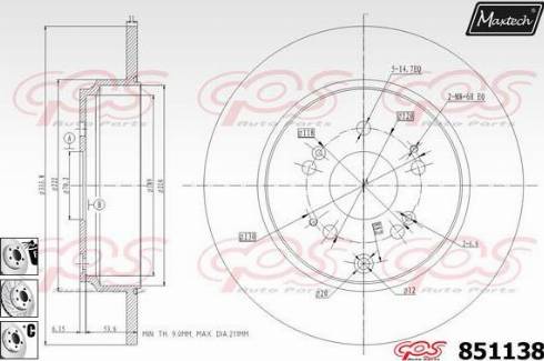 Maxtech 851138.6880 - Disque de frein cwaw.fr