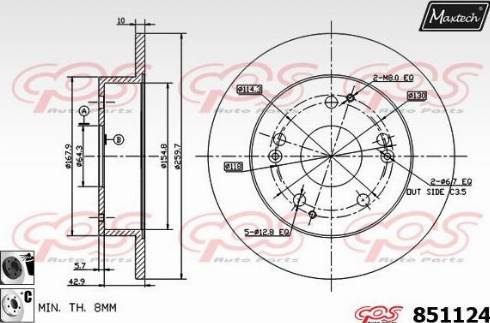 Maxtech 851124.6060 - Disque de frein cwaw.fr