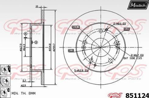 Maxtech 851124.6880 - Disque de frein cwaw.fr