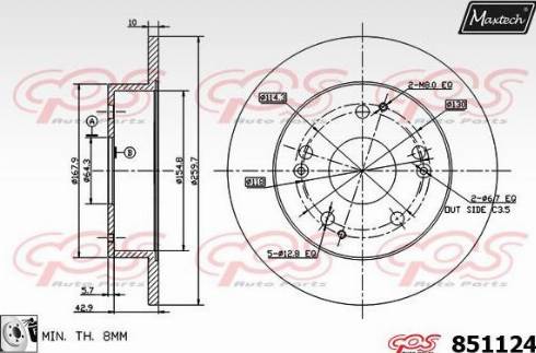 Maxtech 851124.0080 - Disque de frein cwaw.fr