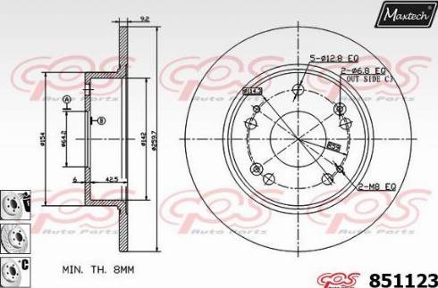 Maxtech 851123.6880 - Disque de frein cwaw.fr