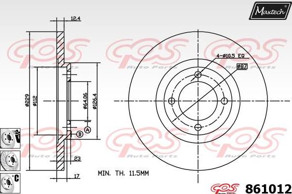 Maxtech 851123 - Disque de frein cwaw.fr