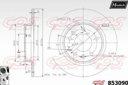 Maxtech 853090.6060 - Disque de frein cwaw.fr