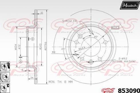 Maxtech 853090.6880 - Disque de frein cwaw.fr