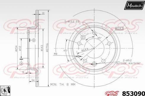 Maxtech 853090.0080 - Disque de frein cwaw.fr