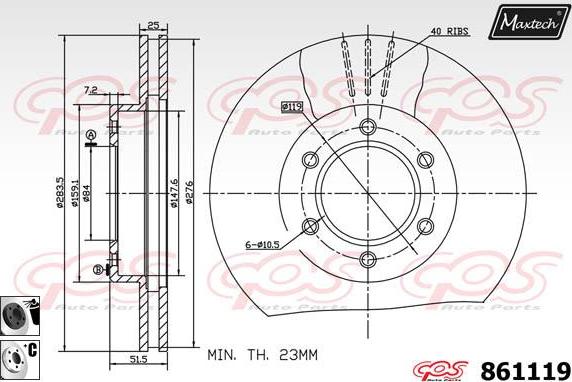 Maxtech 853091 - Disque de frein cwaw.fr