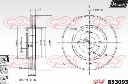 Maxtech 853093.6880 - Disque de frein cwaw.fr