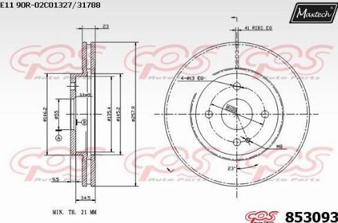 Maxtech 853093.0000 - Disque de frein cwaw.fr