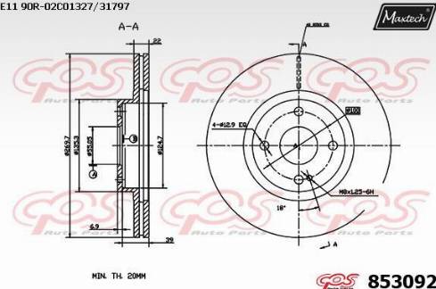 Maxtech 853092.0000 - Disque de frein cwaw.fr