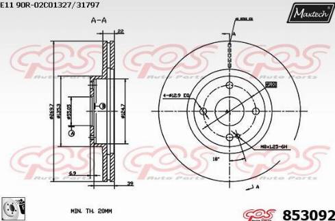 Maxtech 853092.0080 - Disque de frein cwaw.fr