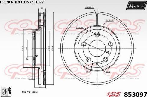 Maxtech 853097.0080 - Disque de frein cwaw.fr