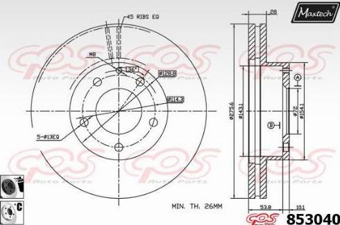 Maxtech 853040.6060 - Disque de frein cwaw.fr