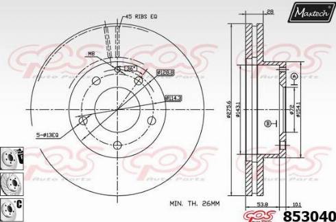 Maxtech 853040.6880 - Disque de frein cwaw.fr