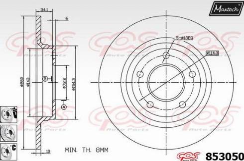 Maxtech 853050.6980 - Disque de frein cwaw.fr