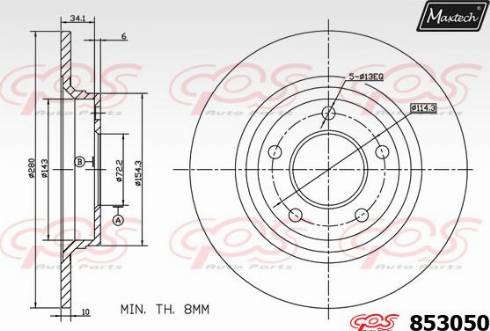 Maxtech 853050.0000 - Disque de frein cwaw.fr