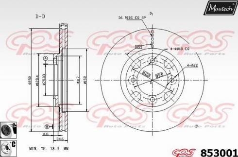 Maxtech 853001.6060 - Disque de frein cwaw.fr