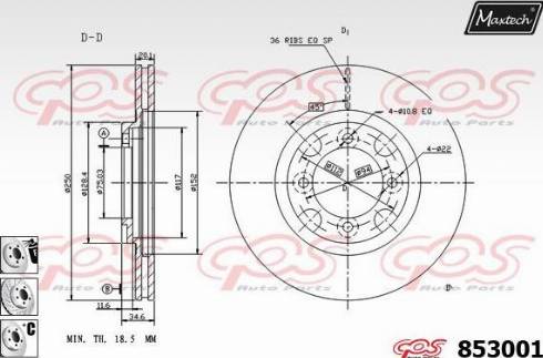 Maxtech 853001.6880 - Disque de frein cwaw.fr